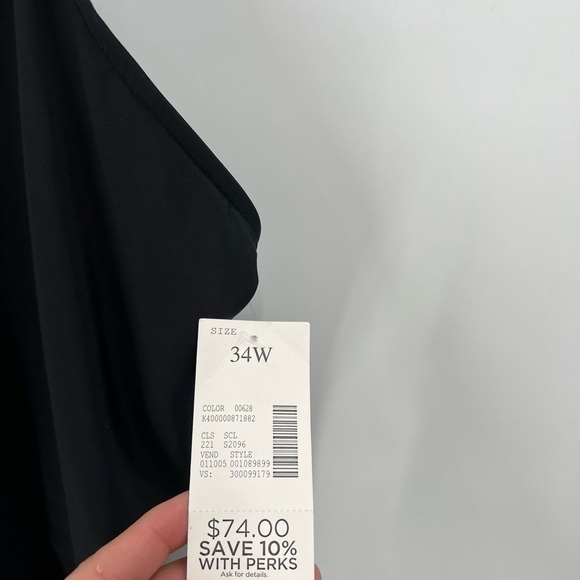 Black Bathing Suit Top Size 34W  NEW - Picture 4 of 5